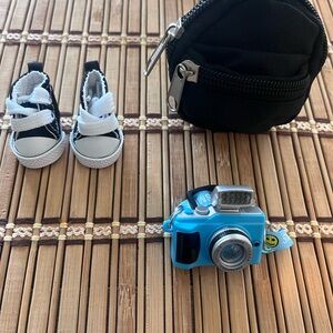 Labubu Black Backpack Camera, Sneakers and Camera